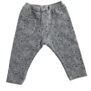 Zara Ribbed Baby Pocket Pants - Koalas - Gray - 3-6M
